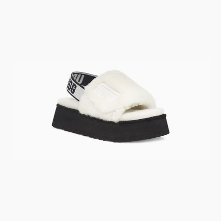 UGG Disco Slide White Slippers for Women (URKF67052)